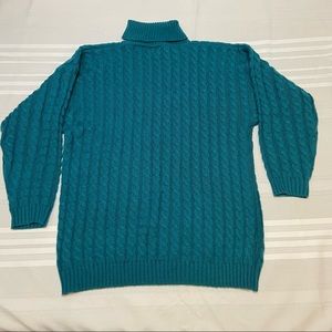 Cable Knit Womens Vintage Tarazzia  Turtleneck Sweater - size L